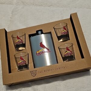 Cardinals Flask and Shot Glass Set